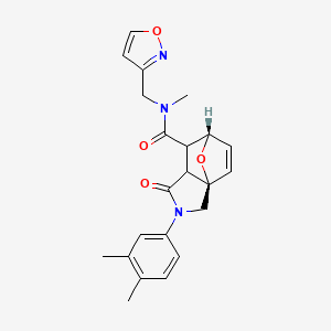 molecular formula C22H23N3O4 B5605976 (3aR*,6S*)-2-(3,4-dimethylphenyl)-N-(isoxazol-3-ylmethyl)-N-methyl-1-oxo-1,2,3,6,7,7a-hexahydro-3a,6-epoxyisoindole-7-carboxamide 