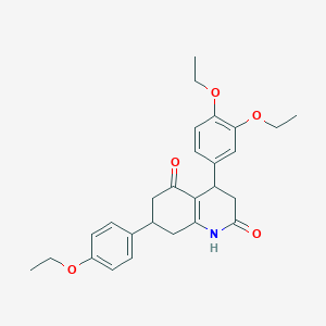 molecular formula C27H31NO5 B5605982 4-(3,4-diethoxyphenyl)-7-(4-ethoxyphenyl)-4,6,7,8-tetrahydro-2,5(1H,3H)-quinolinedione 