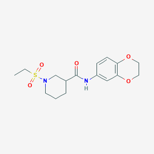 molecular formula C16H22N2O5S B5605988 N-(2,3-dihydro-1,4-benzodioxin-6-yl)-1-ethylsulfonylpiperidine-3-carboxamide 