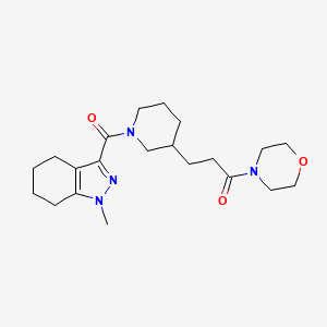 molecular formula C21H32N4O3 B5605993 1-methyl-3-{[3-(3-morpholin-4-yl-3-oxopropyl)piperidin-1-yl]carbonyl}-4,5,6,7-tetrahydro-1H-indazole 