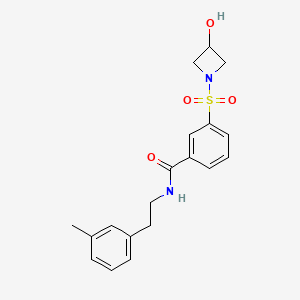 molecular formula C19H22N2O4S B5606001 3-[(3-hydroxyazetidin-1-yl)sulfonyl]-N-[2-(3-methylphenyl)ethyl]benzamide 