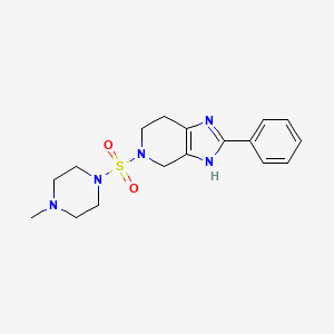 molecular formula C17H23N5O2S B5606003 5-[(4-methylpiperazin-1-yl)sulfonyl]-2-phenyl-4,5,6,7-tetrahydro-1H-imidazo[4,5-c]pyridine 