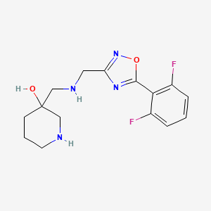 molecular formula C15H18F2N4O2 B5606055 3-[({[5-(2,6-difluorophenyl)-1,2,4-oxadiazol-3-yl]methyl}amino)methyl]-3-piperidinol dihydrochloride 