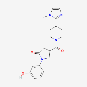 molecular formula C20H24N4O3 B5606112 1-(3-hydroxyphenyl)-4-{[4-(1-methyl-1H-imidazol-2-yl)-1-piperidinyl]carbonyl}-2-pyrrolidinone 