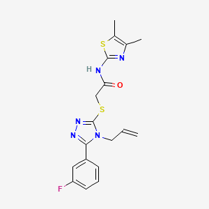 molecular formula C18H18FN5OS2 B5606118 2-{[4-allyl-5-(3-fluorophenyl)-4H-1,2,4-triazol-3-yl]thio}-N-(4,5-dimethyl-1,3-thiazol-2-yl)acetamide 