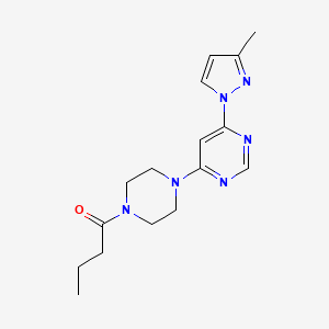 molecular formula C16H22N6O B5606130 4-(4-butyryl-1-piperazinyl)-6-(3-methyl-1H-pyrazol-1-yl)pyrimidine 