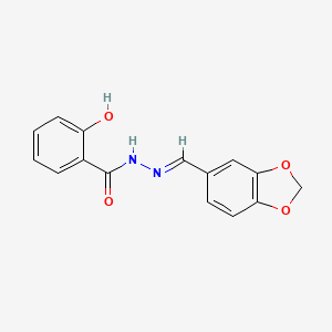 molecular formula C15H12N2O4 B5606165 N'-(1,3-benzodioxol-5-ylmethylene)-2-hydroxybenzohydrazide 