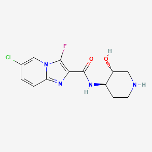 6-chloro-3-fluoro-N-[rel-(3R,4R)-3-hydroxy-4-piperidinyl]imidazo[1,2-a]pyridine-2-carboxamide hydrochloride