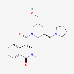 molecular formula C21H27N3O3 B5606219 4-{[(3R*,5R*)-3-(hydroxymethyl)-5-(pyrrolidin-1-ylmethyl)piperidin-1-yl]carbonyl}isoquinolin-1(2H)-one 