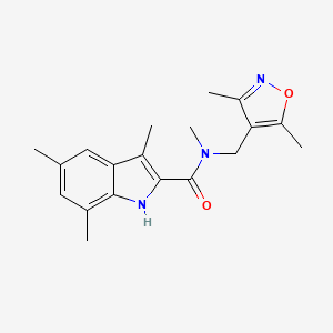 N-[(3,5-dimethyl-4-isoxazolyl)methyl]-N,3,5,7-tetramethyl-1H-indole-2-carboxamide