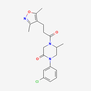 1-(3-chlorophenyl)-4-[3-(3,5-dimethyl-4-isoxazolyl)propanoyl]-5-methyl-2-piperazinone