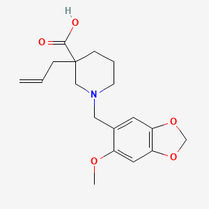 molecular formula C18H23NO5 B5606263 3-allyl-1-[(6-methoxy-1,3-benzodioxol-5-yl)methyl]piperidine-3-carboxylic acid 