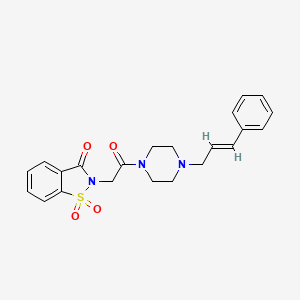 2-(2-OXO-2-{4-[(E)-3-PHENYL-2-PROPENYL]PIPERAZINO}ETHYL)-1H-1,2-BENZISOTHIAZOLE-1,1,3(2H)-TRIONE