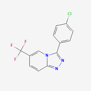 molecular formula C13H7ClF3N3 B5606280 3-(4-chlorophenyl)-6-(trifluoromethyl)[1,2,4]triazolo[4,3-a]pyridine 