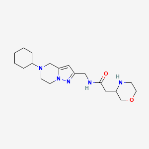 N-[(5-cyclohexyl-4,5,6,7-tetrahydropyrazolo[1,5-a]pyrazin-2-yl)methyl]-2-(3-morpholinyl)acetamide dihydrochloride