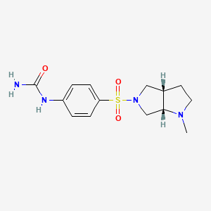 molecular formula C14H20N4O3S B5606353 N-(4-{[(3aS,6aS)-1-methylhexahydropyrrolo[3,4-b]pyrrol-5(1H)-yl]sulfonyl}phenyl)urea 