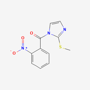 molecular formula C11H9N3O3S B5606355 2-(methylthio)-1-(2-nitrobenzoyl)-1H-imidazole 