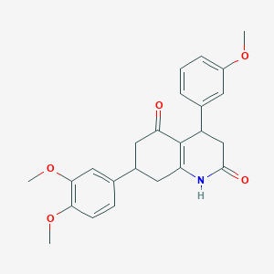 molecular formula C24H25NO5 B5606359 7-(3,4-DIMETHOXYPHENYL)-4-(3-METHOXYPHENYL)-1,2,3,4,5,6,7,8-OCTAHYDROQUINOLINE-2,5-DIONE 