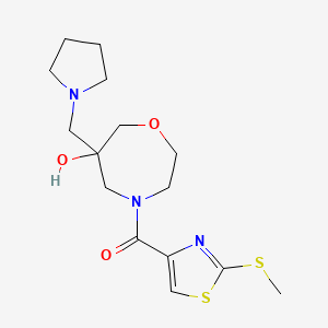 4-{[2-(methylthio)-1,3-thiazol-4-yl]carbonyl}-6-(pyrrolidin-1-ylmethyl)-1,4-oxazepan-6-ol