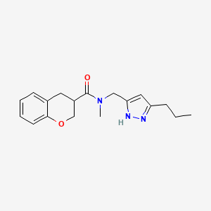 N-methyl-N-[(5-propyl-1H-pyrazol-3-yl)methyl]chromane-3-carboxamide