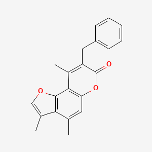 molecular formula C21H18O3 B5606481 8-benzyl-3,4,9-trimethyl-7H-furo[2,3-f]chromen-7-one 