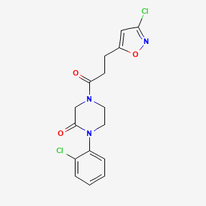 4-[3-(3-chloro-5-isoxazolyl)propanoyl]-1-(2-chlorophenyl)-2-piperazinone