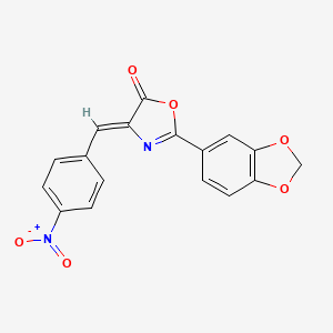 (4Z)-2-(2H-1,3-BENZODIOXOL-5-YL)-4-[(4-NITROPHENYL)METHYLIDENE]-4,5-DIHYDRO-1,3-OXAZOL-5-ONE