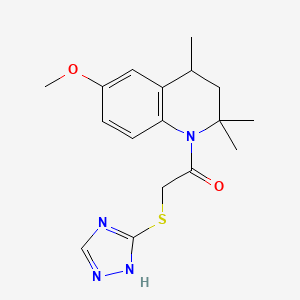 molecular formula C17H22N4O2S B5606529 1-[6-METHOXY-2,2,4-TRIMETHYL-3,4-DIHYDRO-1(2H)-QUINOLINYL]-2-(4H-1,2,4-TRIAZOL-3-YLSULFANYL)-1-ETHANONE 