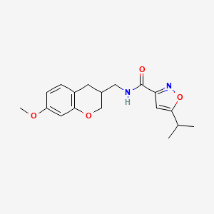 molecular formula C18H22N2O4 B5606543 5-isopropyl-N-[(7-methoxy-3,4-dihydro-2H-chromen-3-yl)methyl]isoxazole-3-carboxamide 