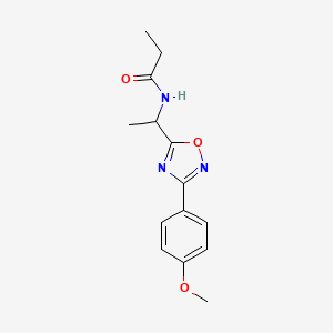 N-{1-[3-(4-methoxyphenyl)-1,2,4-oxadiazol-5-yl]ethyl}propanamide