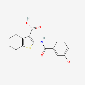 molecular formula C17H17NO4S B5606562 2-(3-methoxybenzamido)-4,5,6,7-tetrahydro-1-benzothiophene-3-carboxylic acid 