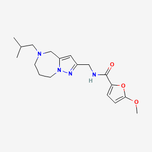 molecular formula C18H26N4O3 B5606565 N-[(5-isobutyl-5,6,7,8-tetrahydro-4H-pyrazolo[1,5-a][1,4]diazepin-2-yl)methyl]-5-methoxy-2-furamide 