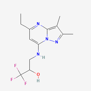 3-[(5-ethyl-2,3-dimethylpyrazolo[1,5-a]pyrimidin-7-yl)amino]-1,1,1-trifluoropropan-2-ol