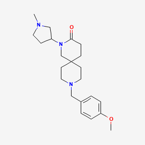 molecular formula C22H33N3O2 B5606618 9-(4-methoxybenzyl)-2-(1-methylpyrrolidin-3-yl)-2,9-diazaspiro[5.5]undecan-3-one 