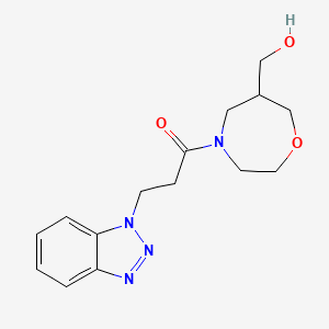 molecular formula C15H20N4O3 B5606636 {4-[3-(1H-1,2,3-benzotriazol-1-yl)propanoyl]-1,4-oxazepan-6-yl}methanol 