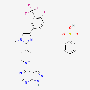 molecular formula C₂₈H₂₇F₄N₇O₃S B560664 LY-2584702 (tosylate salt) CAS No. 1082949-68-5