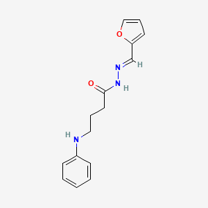 molecular formula C15H17N3O2 B5606649 4-anilino-N-[(E)-furan-2-ylmethylideneamino]butanamide 