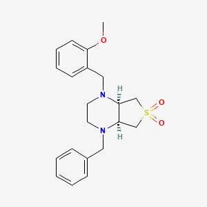 molecular formula C21H26N2O3S B5606657 (4aR*,7aS*)-1-benzyl-4-(2-methoxybenzyl)octahydrothieno[3,4-b]pyrazine 6,6-dioxide 