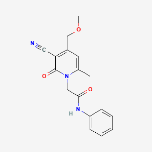 2-[3-cyano-4-(methoxymethyl)-6-methyl-2-oxopyridin-1(2H)-yl]-N-phenylacetamide