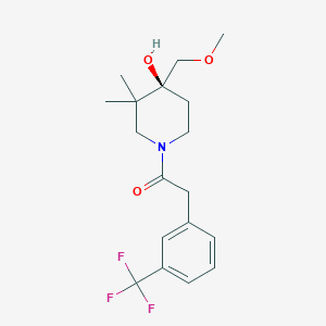 (4S*)-4-(methoxymethyl)-3,3-dimethyl-1-{[3-(trifluoromethyl)phenyl]acetyl}piperidin-4-ol