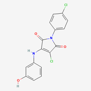 3-CHLORO-1-(4-CHLOROPHENYL)-4-[(3-HYDROXYPHENYL)AMINO]-2,5-DIHYDRO-1H-PYRROLE-2,5-DIONE