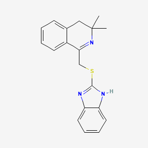 molecular formula C19H19N3S B5606780 1-[(1H-benzimidazol-2-ylthio)methyl]-3,3-dimethyl-3,4-dihydroisoquinoline 