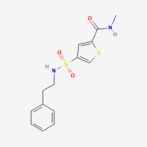 molecular formula C14H16N2O3S2 B5606800 N-methyl-4-{[(2-phenylethyl)amino]sulfonyl}-2-thiophenecarboxamide 