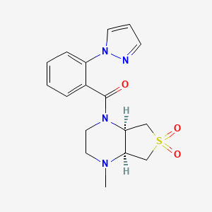 (4aR*,7aS*)-1-methyl-4-[2-(1H-pyrazol-1-yl)benzoyl]octahydrothieno[3,4-b]pyrazine 6,6-dioxide