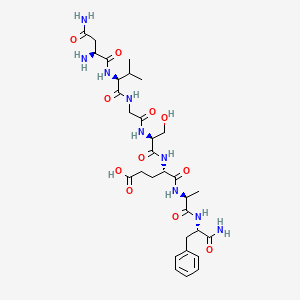 molecular formula C31H47N9O11 B560682 H-Asn-Val-Gly-Ser-Glu-Ala-Phe-NH2 CAS No. 110953-70-3