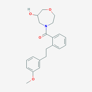 4-{2-[2-(3-methoxyphenyl)ethyl]benzoyl}-1,4-oxazepan-6-ol