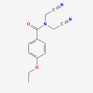 molecular formula C13H13N3O2 B5606829 N,N-bis(cyanomethyl)-4-ethoxybenzamide 