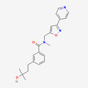 3-(3-hydroxy-3-methylbutyl)-N-methyl-N-{[3-(4-pyridinyl)-5-isoxazolyl]methyl}benzamide