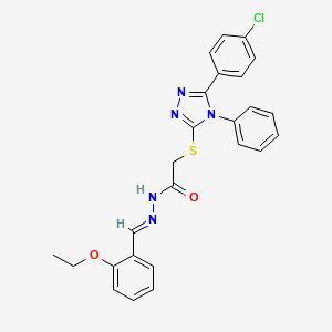 2-{[5-(4-chlorophenyl)-4-phenyl-4H-1,2,4-triazol-3-yl]thio}-N'-(2-ethoxybenzylidene)acetohydrazide