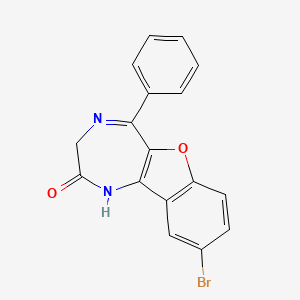 molecular formula C17H11BrN2O2 B5606863 9-溴-5-苯基-1,3-二氢-2H-[1]苯并呋喃[3,2-e][1,4]二氮杂卓-2-酮 